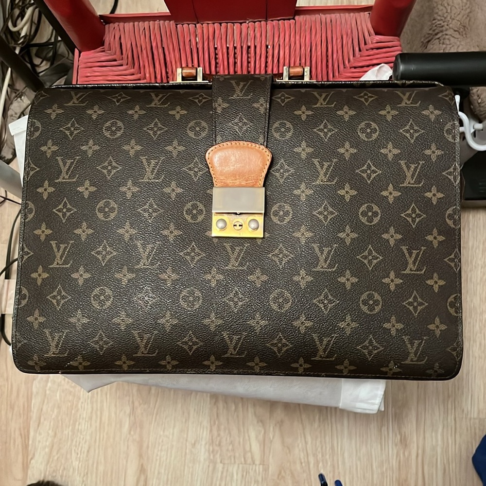 Louis Vuitton Brown Monogram Canvas Briefcase - Classic Top Handle Bag